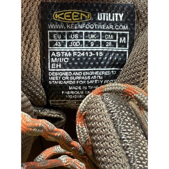 KEEN Flint Mid Steel Toe Utility Boots Shiitake/Rust Men’s 10D - Picture 9 of 11